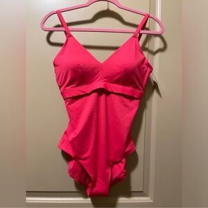 NWT Spanx 50129R One Piece Swimsuit Classic V-Neck Pink XL